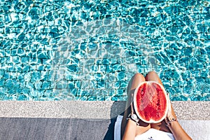 Watermelon in the pool