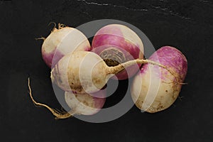 Watermelon radish in black