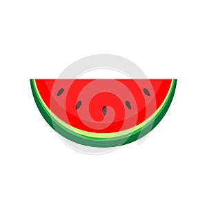 Watermelon red icon isolated on white, clip art watermelon fresh piece sliced cut, illustration flat lay watermelon sweet fruit