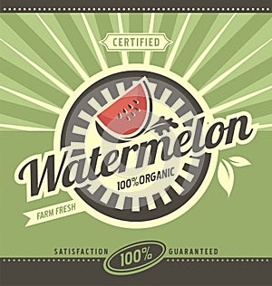 Watermelon retro ad concept photo