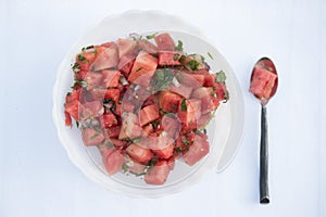 Watermelon Salad With Herbs for Summer