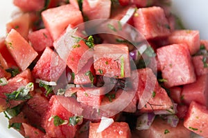 Watermelon Salad With Herbs for Summer