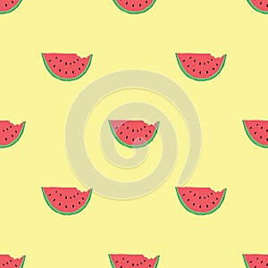 Watermelon Seamless Pattern hand drawn. Vector Illustration