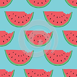 Watermelon Seamless Pattern hand drawn. Vector Illustration