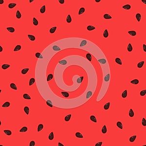 Watermelon seeds background. Pattern juicy sweet flesh watermelon with black grains