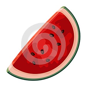Watermelon simple illustration. Ripe juicy fruit. Bright cartoon flat clipart
