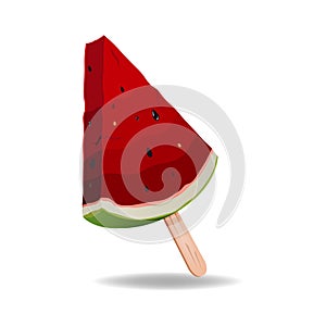 Watermelon Slice Concept Piece Isolate Vector