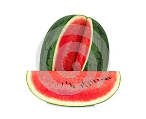 Watermelon with slice isolated on white background