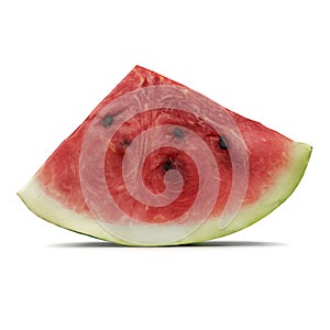 Watermelon Slice Isolated on White Background 3D Illusration