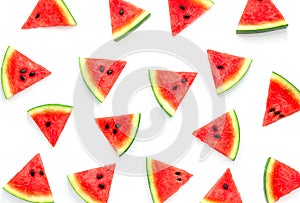 Watermelon slice isolated on white background,Fruit background