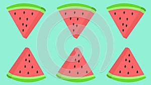Watermelon slice with seeds repeating pattern