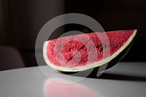 Watermelon slice on the table, summer sweet food
