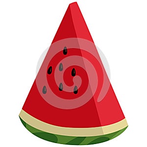 Watermelon Slice Vector Art Illustration