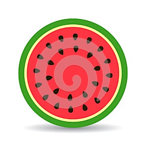 Watermelon slice vector icon photo
