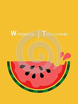 Watermelon Slice Vector Illustration.