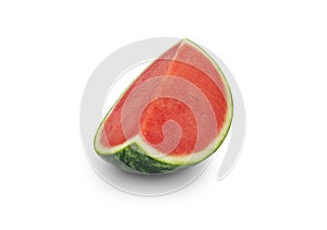 Watermelon slice on white background