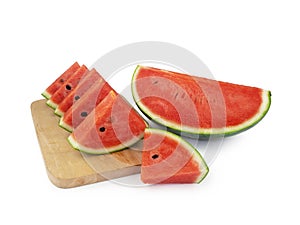 Watermelon slice on white background