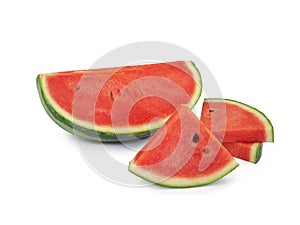 Watermelon slice on white background