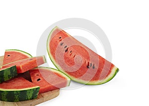 Watermelon slice on white background