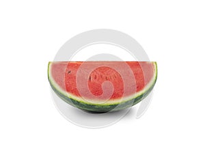 Watermelon slice on white background