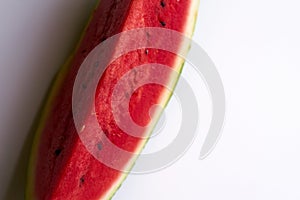 Watermelon slice on a white background, sweet summer foods