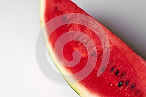 Watermelon slice on a white background, sweet summer foods