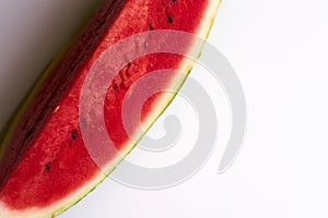 Watermelon slice on a white background, sweet summer foods