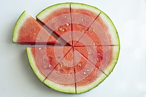 Watermelon sliced and cut into wedges