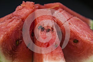 Watermelon slices close up