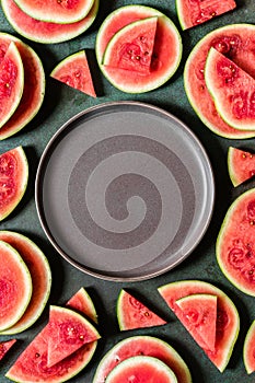 Watermelon Slices, copy space