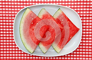 Watermelon Slices on dish, platter