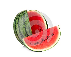 watermelon with slices isolated on white