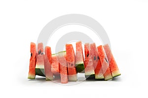 Watermelon slices isolated on white.