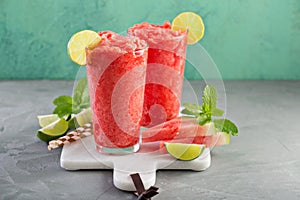 Watermelon slushie with lime photo