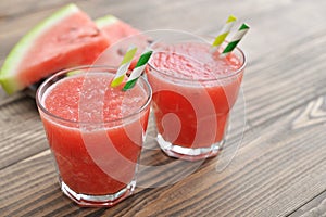 Watermelon smothie in glass