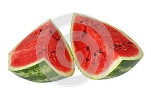 Watermelon, a staple food and natural fruit, is shown on a white background