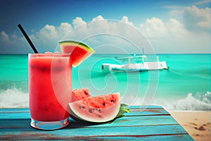 Watermelon strawberry daiquiri cocktail drink