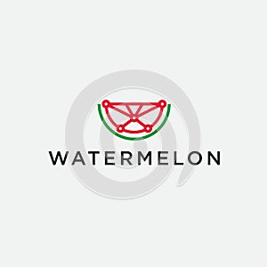 watermelon tech logo or fruit icon