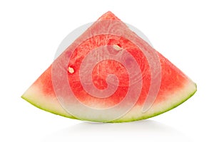 Watermelon triangular slice isolated, clipping path