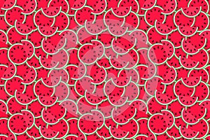 Watermelon vector background. melon slices seamless pattern. Summer iwallpaper. Fresh texture for childish, girly