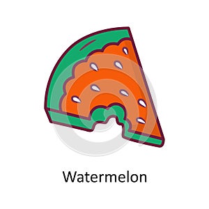 Watermelon vector Fill outline Icon Design illustration. Holiday Symbol on White background EPS 10 File