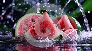 Watermelon With Water Splash