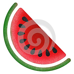 Watermelone 3d glossy shapes for creative artwork. Glittering art