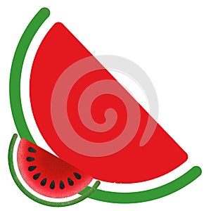 Watermelone 3d glossy shapes for creative artwork. Glittering art