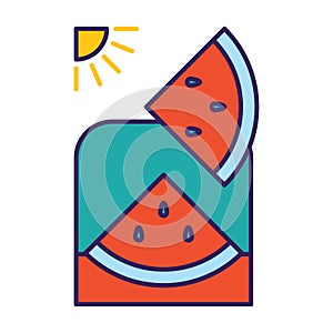 Watermelonslices. Vector illustration decorative design photo