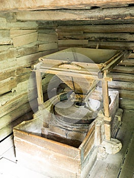 Watermill interior from Rudaria, Caras-Severin, Romania