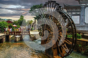 Watermill in Lijiang, Yunnan, China.It is the Lijiang old town , World Heritage