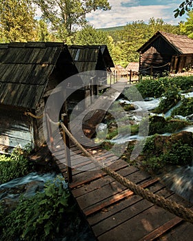 Watermills near town Jajce Bosnia and Hercegovina