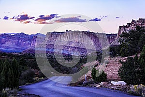 Waterpocket Fold at Dusk in Capitol Reef National Park photo