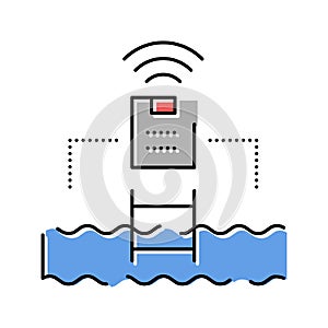 waterpool control smart home color icon vector illustration